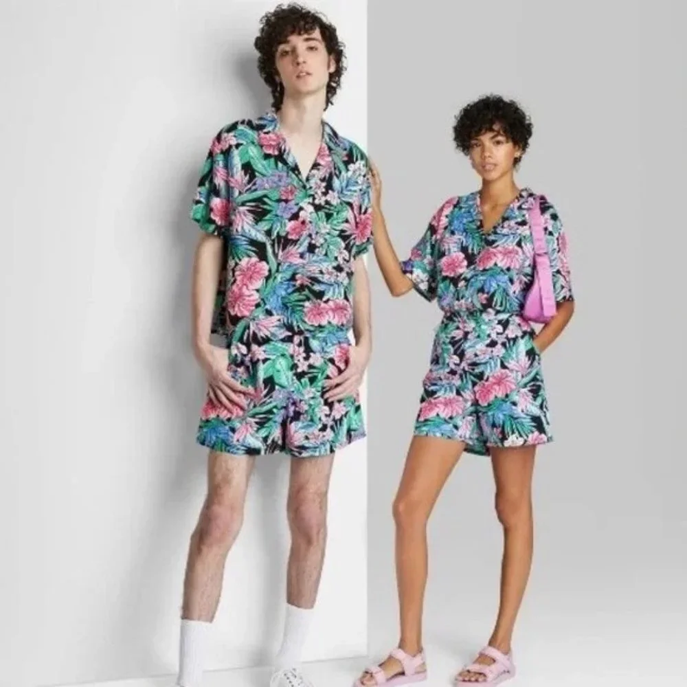 WILD Fable‎ Tropical Unisex Chino Shorts S